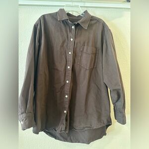 Gap Women’s Corduroy Big Shirt in Chocolate Brown